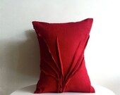 grass accent pillow - red raspberry