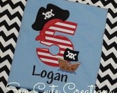 Personalized Pirate  Birthday Shirt T-shirt