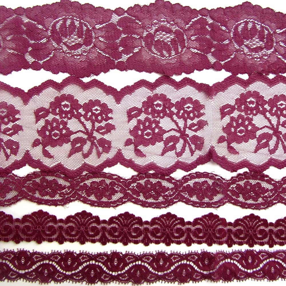 lace hand dyed wine colour