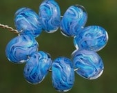 Dreamy - Set of 8 Encased Lampwork Beads - Dan O Beads