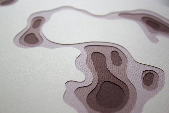 Topography in Brown No. 5 (8 x 10 original papercut)