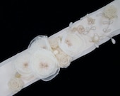 Bridal Sash, Bridal Belt, Flower Sash, Chiffon, Lace Sash, Vintage, Soft, Feminine Sash  -  The Willow
