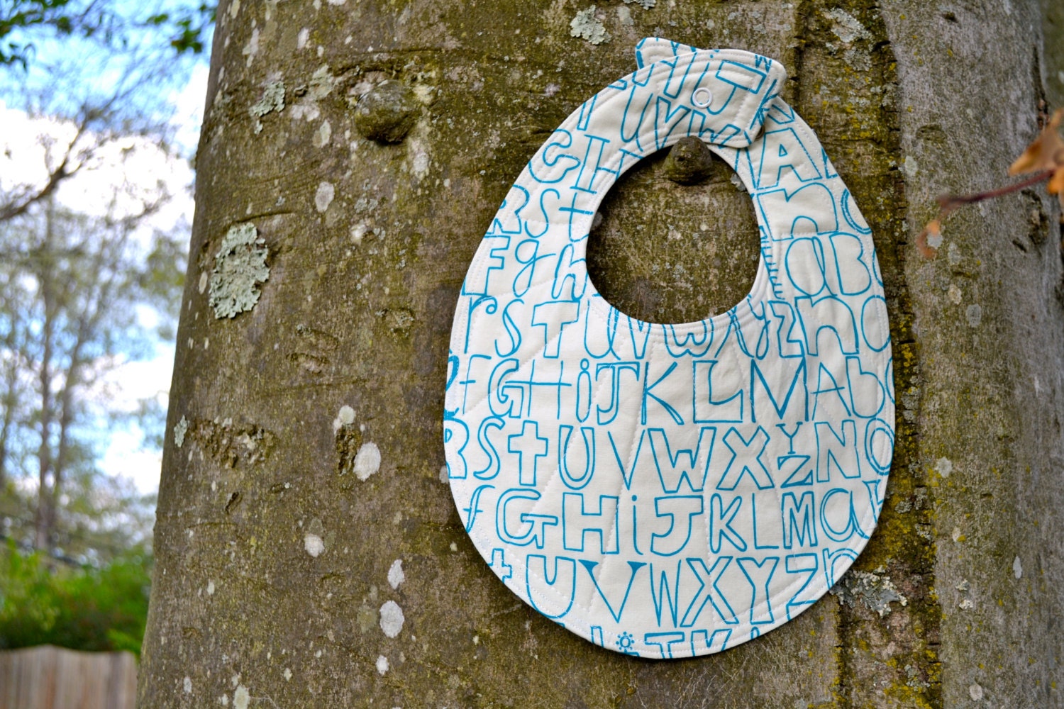 children's bib, alphabet bib, organic cotton bib, baby bib, babies bib