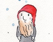 Snow gnome ACEO original