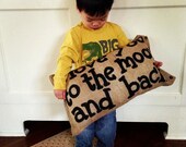 Quincy Burlap Pillow - I Love You to the Moon and Back