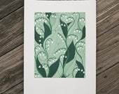 lily of the valley flower art print screenprint
