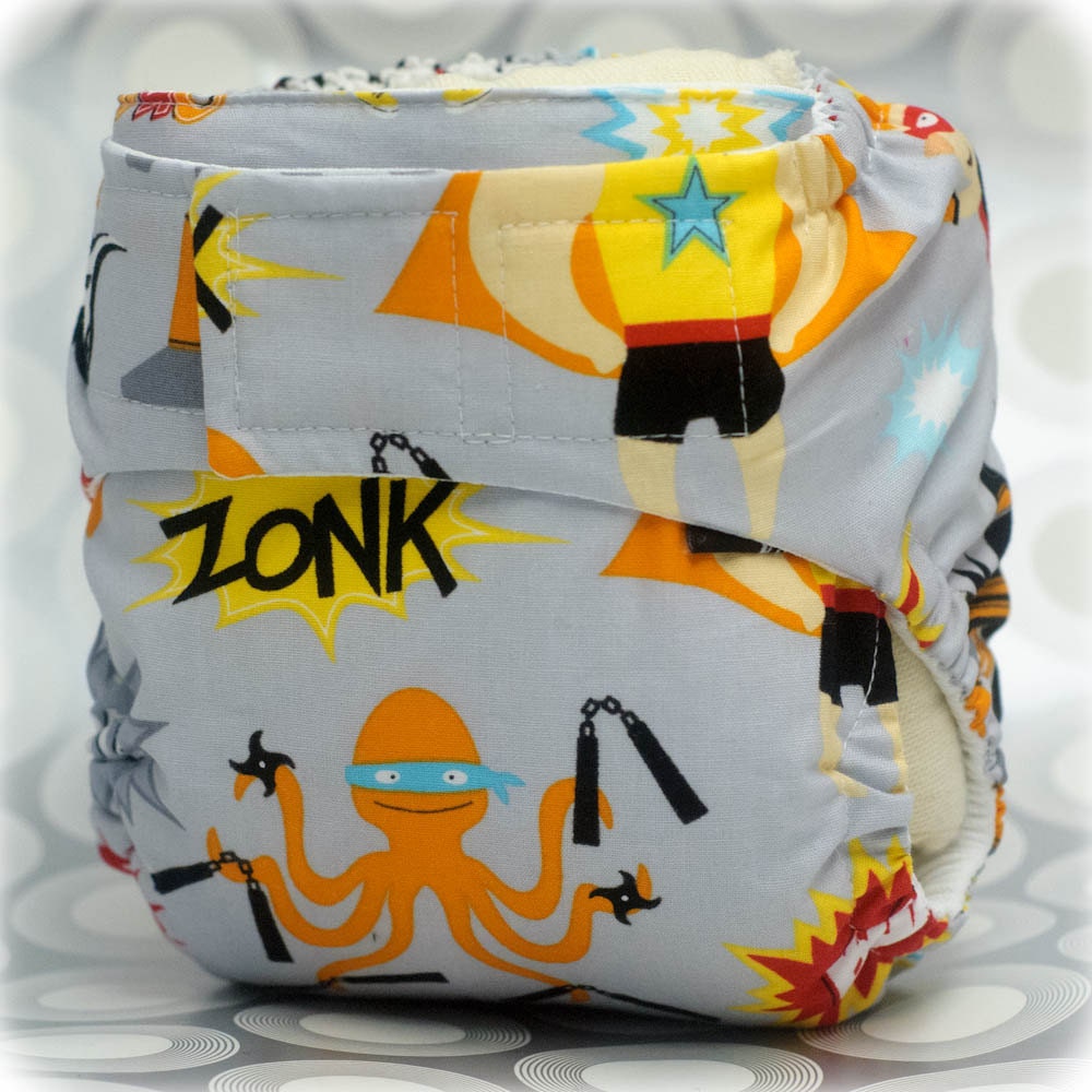 Cloth Diaper Cover Superhero Size Medium