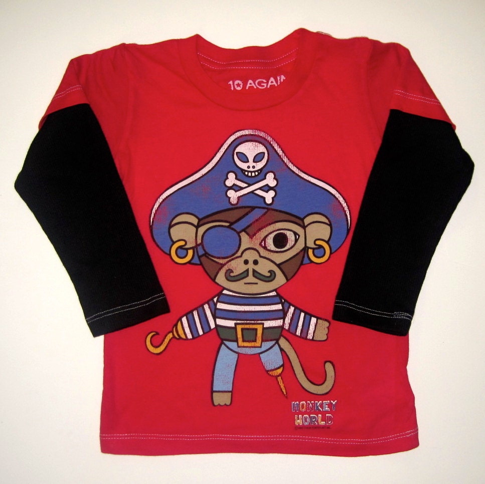 Monkey Pirate Toddler Long Sleeve T-shirt