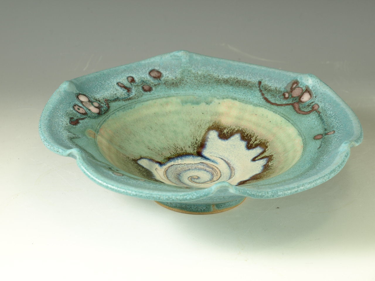 Small Ceramic Bowl- fluted in turquoise handmade stoneware pottery dish