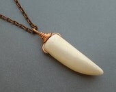 Copper and White Howlite Tooth Necklace