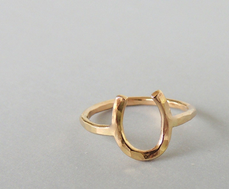 Gold Horseshoe Ring Goldfilled Lucky Charm Horseshoe Ring