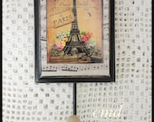 One Way Ticket to Paris, Wall Hook Plaque, Vintage Inpsired Graphics, Hand Created and Painted, ECS, CSSTeam