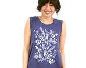 Herb Garden Ballerina Cap Sleeve Tee in Indigo