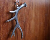 Sterling silver antler necklace - woodland sterling silver jewelry
