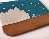 Faux Leather Trimmed Clutch