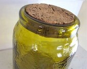 Hand Blown Glass Jar - Storage Canister - Cookie jar - Cork Top