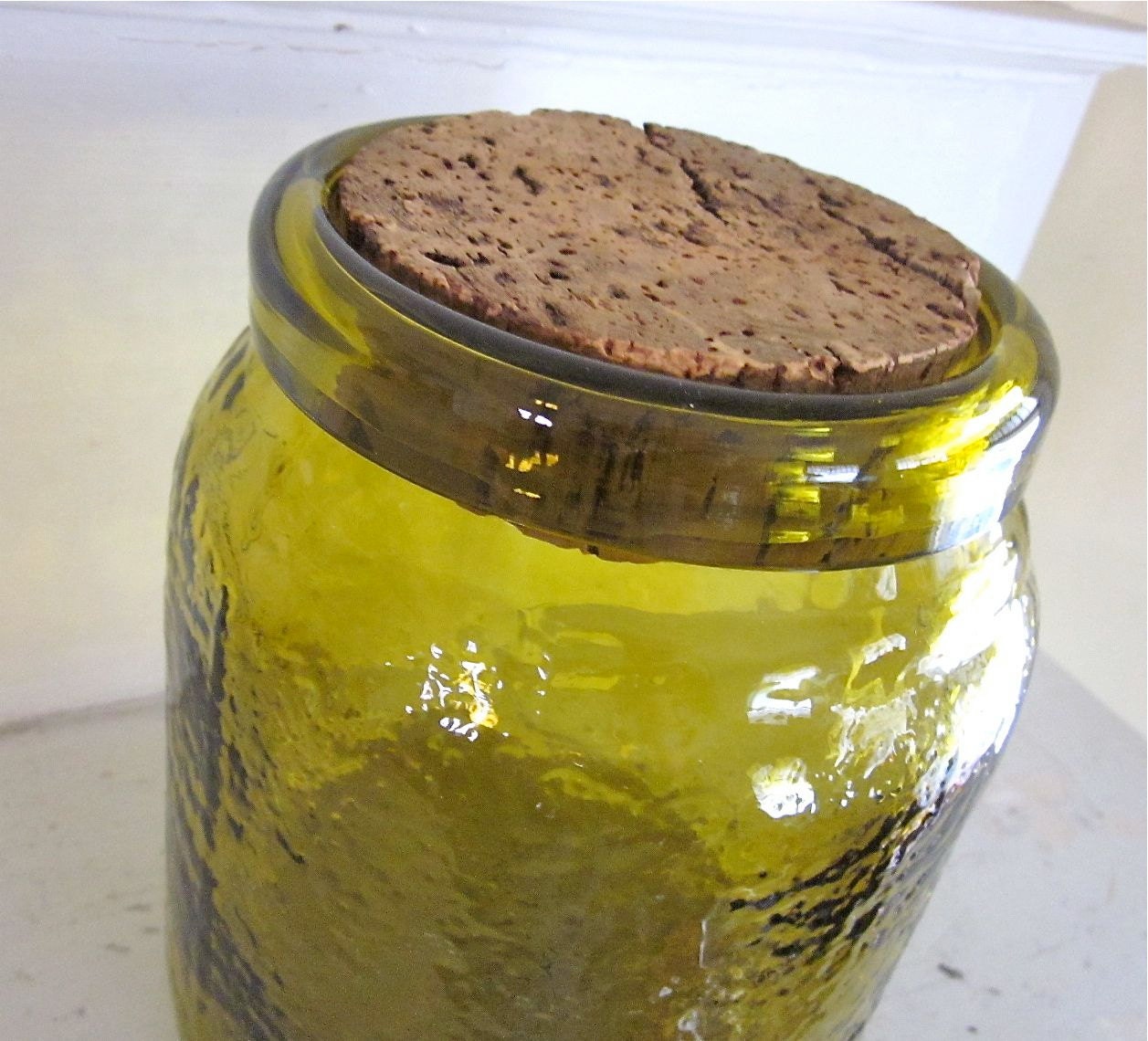 Hand Blown Glass Jar Storage Canister Cookie jar by Fishlegs