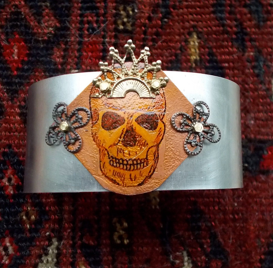 Victorian Cuff Bracelet, Victorian Jewelry, Steampunk Jewelry, Dia de Los Muertos, Gothic Jewelry, Gothic Cuff, Goth