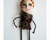 ooak Little GIrl art doll assemblage found object upcycled sculpture 3D