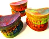 Recycled Rainbow Crayons - Jumbo Teeth Rainbow Crayons (Upper and Lower Jaw Set)