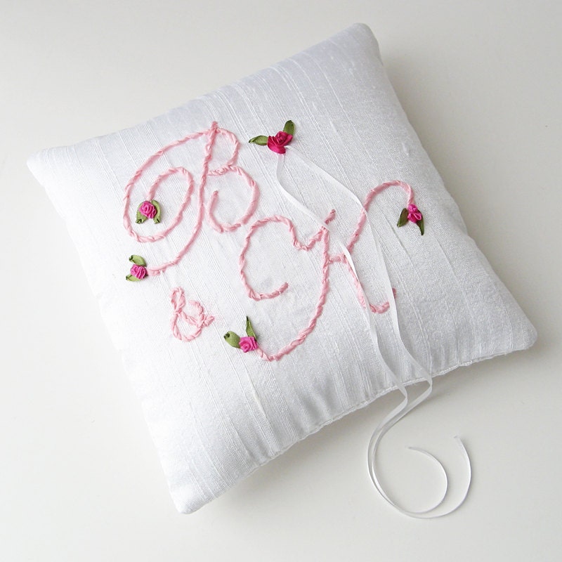 Personalized Initials Ring Pillow Made to Order