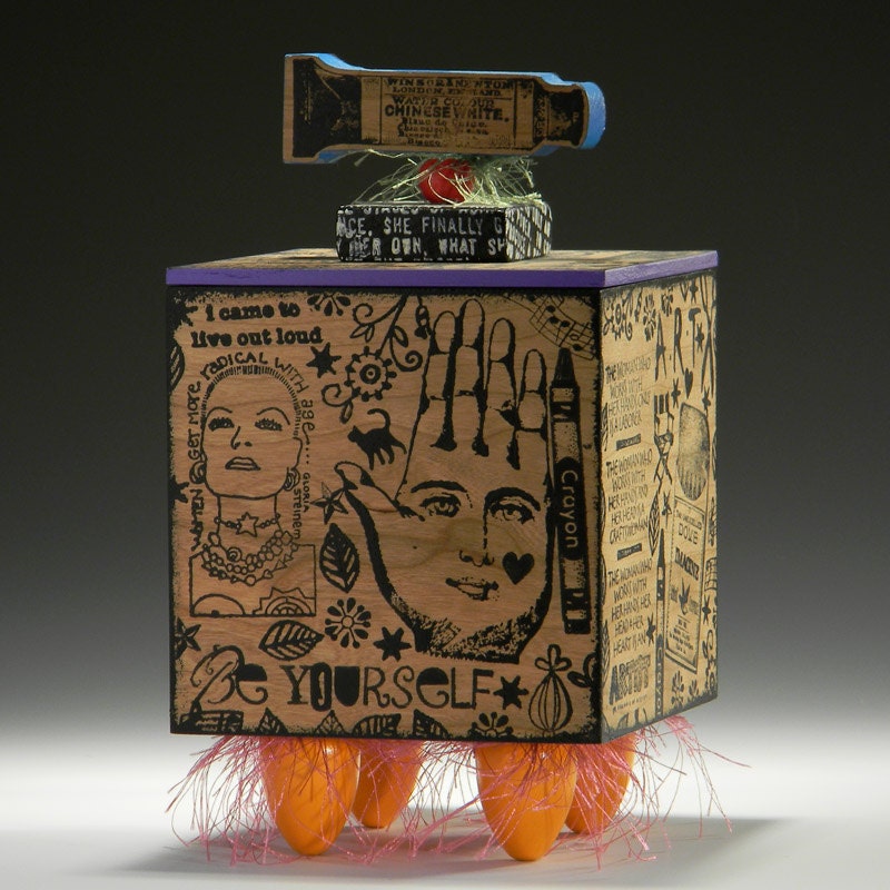 Box, Home Decor, Artist Storage,Handmade Box, Wood Box, Paint Box, Art Box