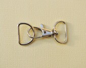 FREE SHIPPING--20 of 1.5 inch with 0.75 inch Loop End Silver Swivel Clasps Lobster Claw Hooks and 20 of 0.75 inch Silver D-rings