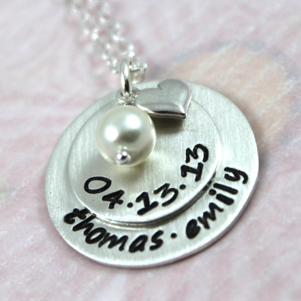 Wedding Gift for Her or Anniversary Gift, Personalized Necklace with ...