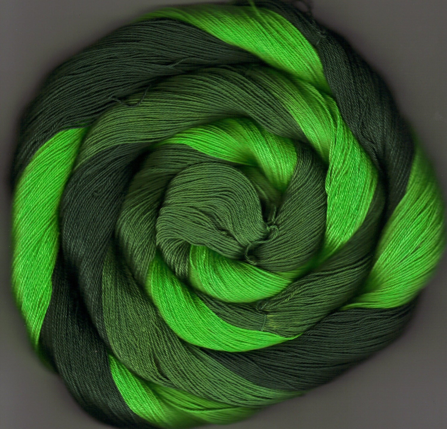 50 yards Cotton Crochet Thread Hand Dyed Size 10 shades of green Leaf