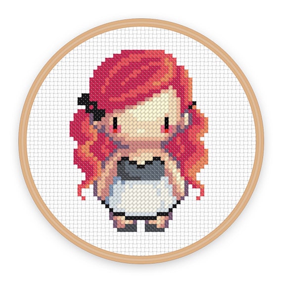 ALIETTE: a pixel art counted cross stitch pattern - digital download - printable pdf file