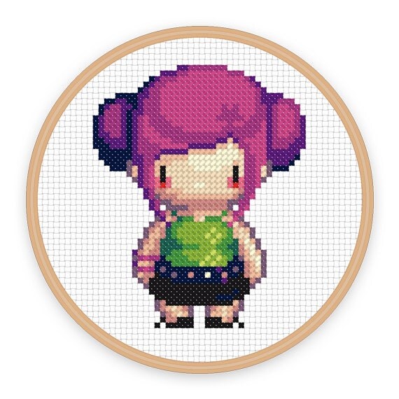 NATALIE: a pixel art counted cross stitch pattern - digital download - printable pdf file