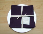 Organic Napkins, Table Linens, Hemp/Cotton,  Plum, 4