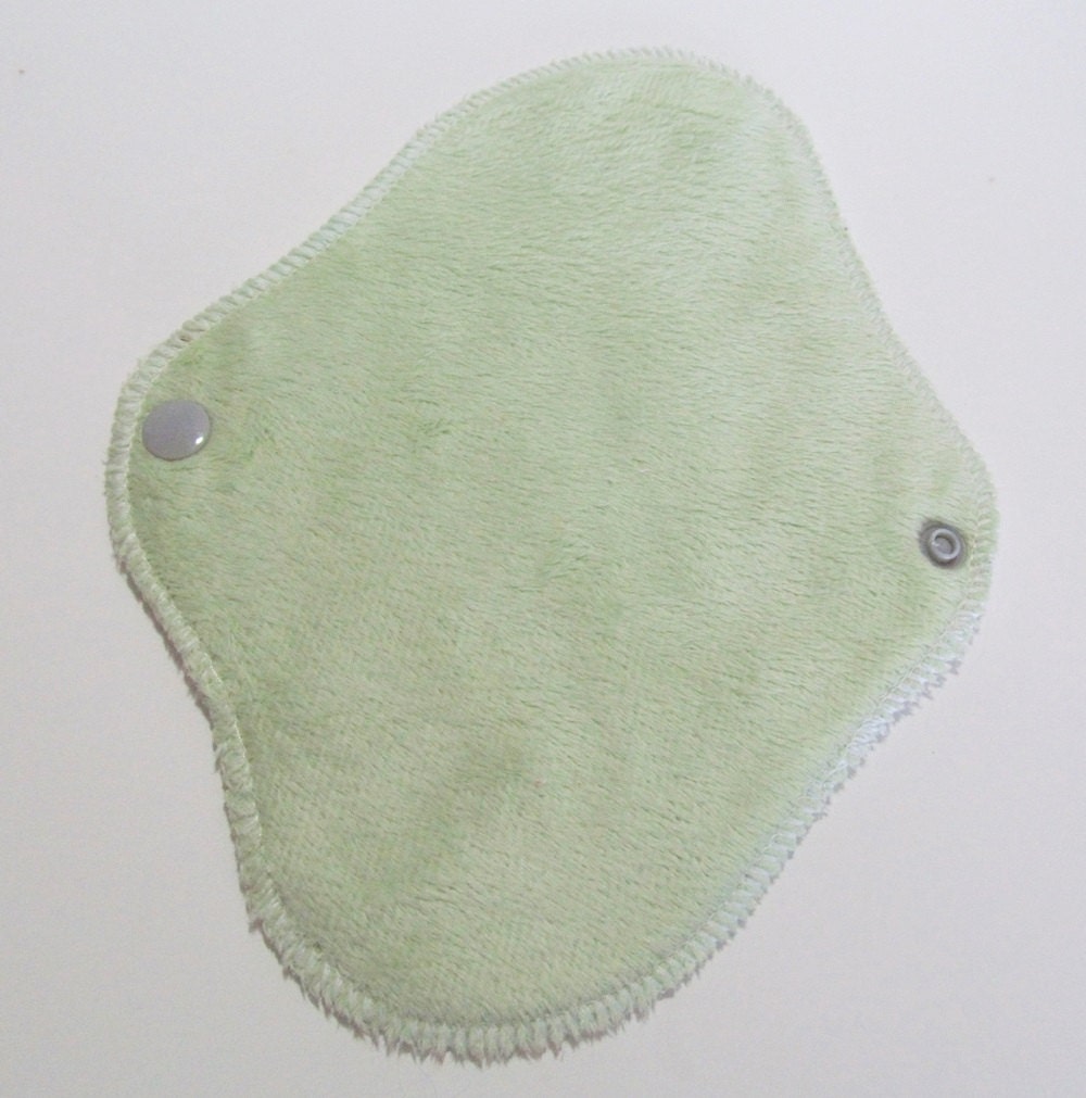 Minkee Ultra Thin Liner Mama Cloth Pad 8 Inch - Celery