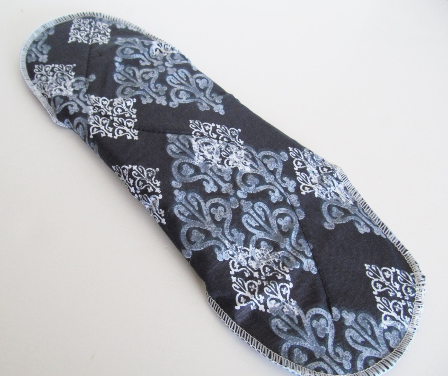 HEAVY Mama Pad .. Great Postpartum Pad .. 12 inch Black Damask