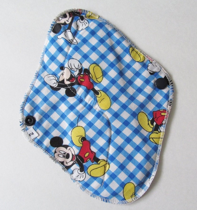 Mickey Mouse Printed Cotton Mama Cloth Pad . 8 Inch