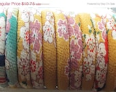On Sale 36 inches 5mm Japanese Chirimen Kimono cord, yellow teal pink cream blue