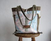Rustic Camper Canvas Tote Meduim Organic Brown southwestern pattern