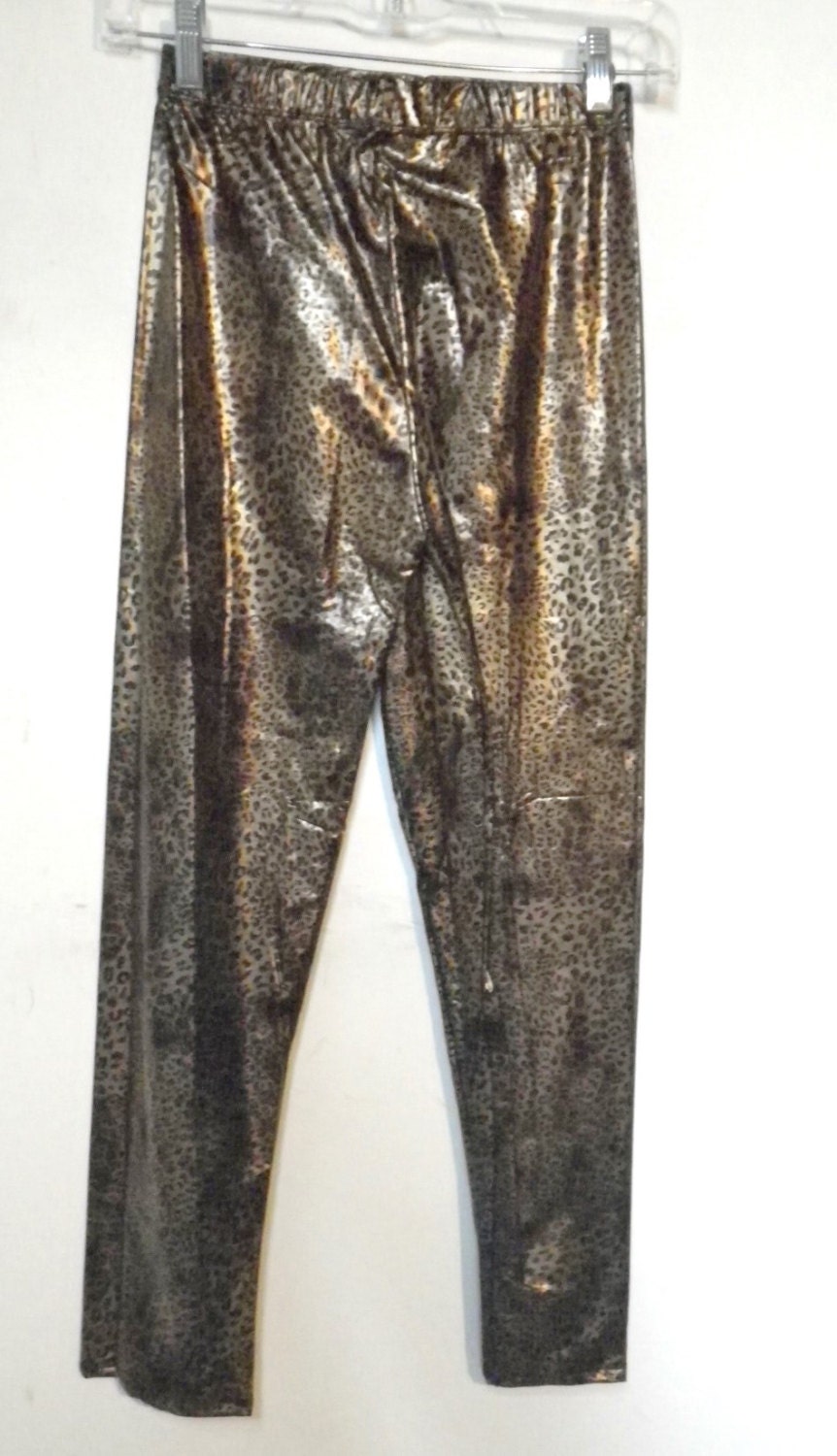 Vintage Pants 80s Lycra Stretch Gold w/ Black Size 6 - 8 Medium ROCK STAR