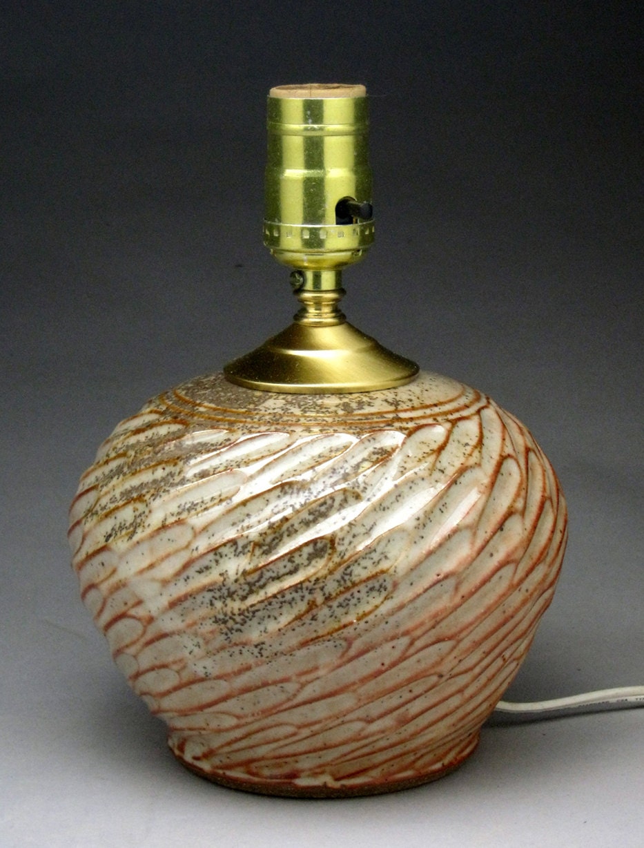 Table Lamp Carved/ Fluted Design
