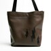 SALE Brown Vinyl Lightning Bolt Tote
