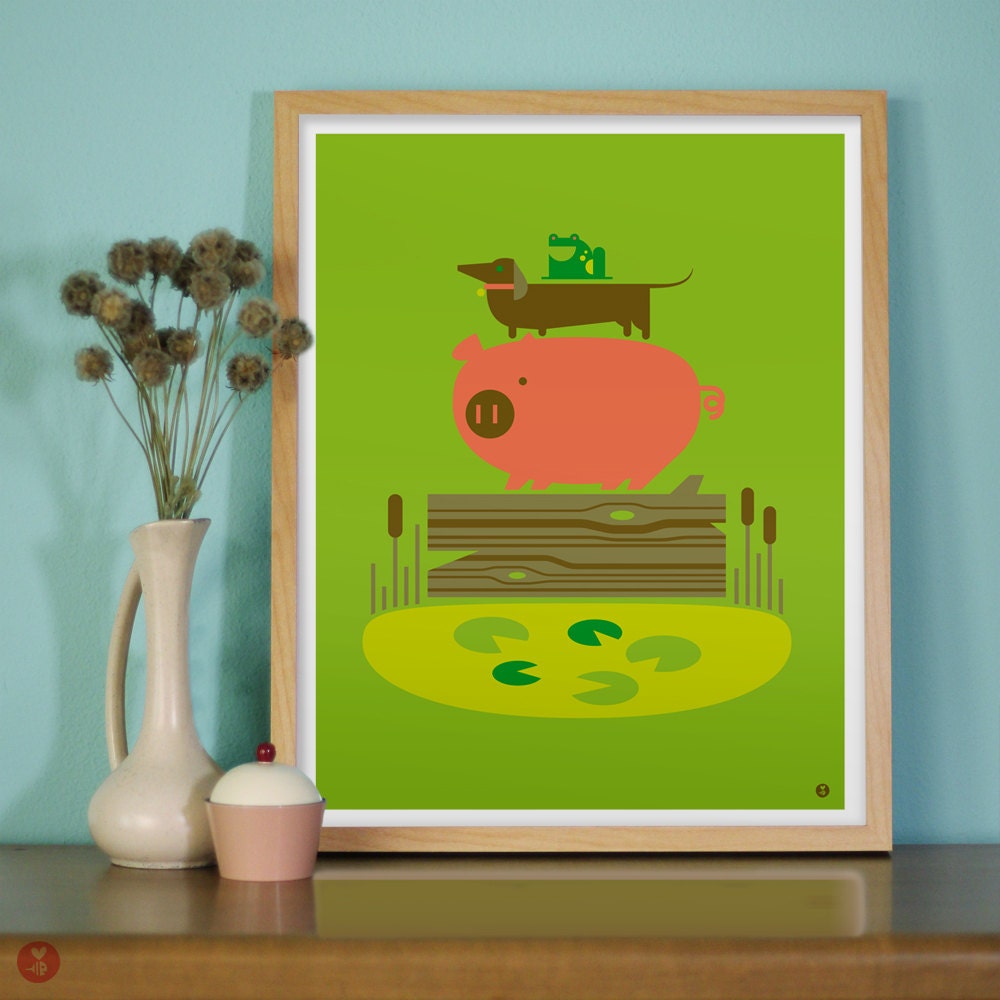 frog dog hog log bog limited edition print