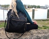 SALE - Willow tote leather bag in black