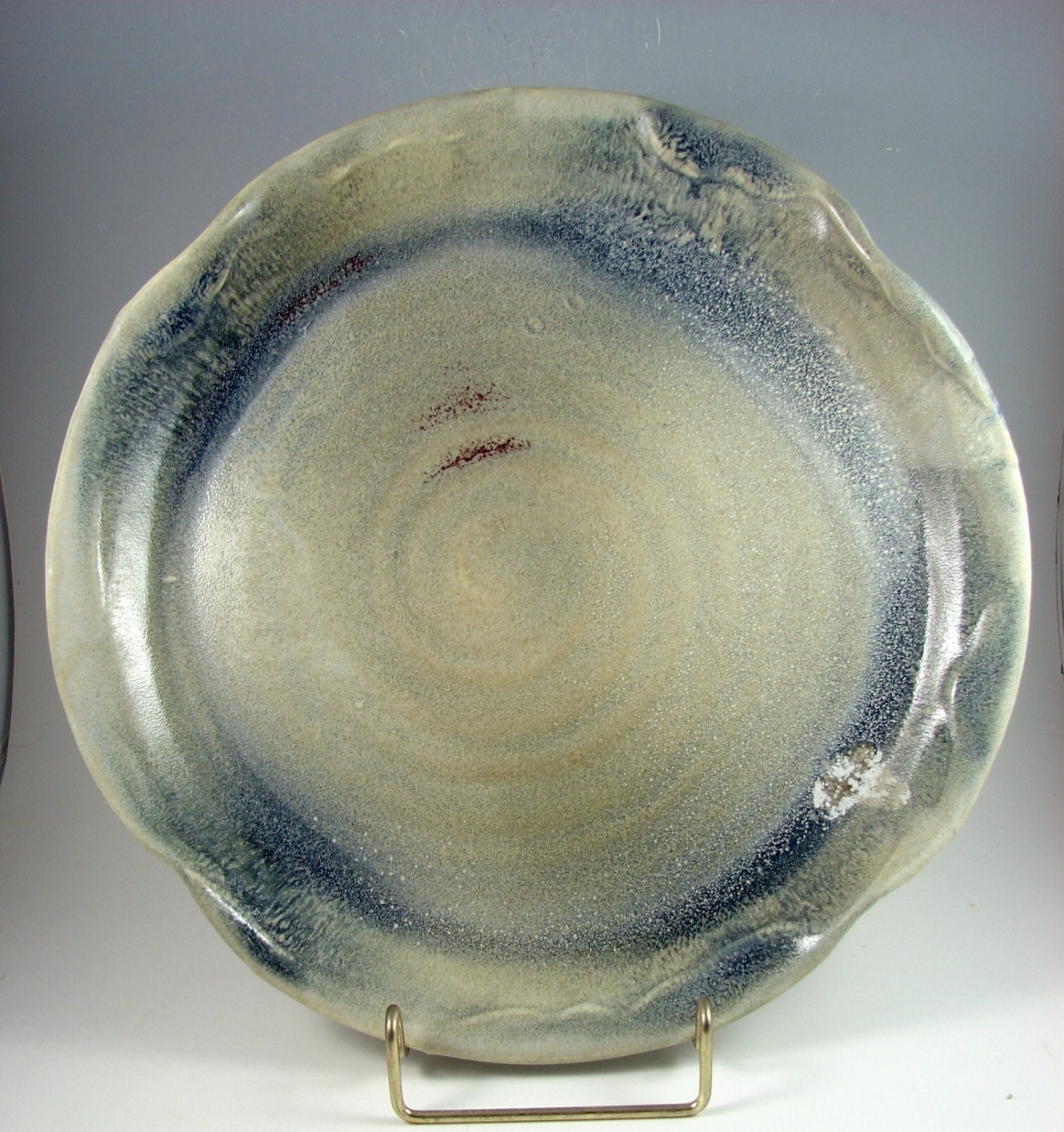 Large Platter - Wheel Thrown Porcelain Serving Dish - Ceramic Clay Pottery Wall Art - Ready to Ship