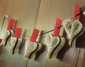 Antique Silk Ribbon Sewn on Book Paper Heart Garland Chain Vintage Inspired Upcycled Shakespeare book pages By Paper-Mâché Dream Photography