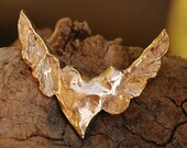 Gold Bronze Artisan Handcrafted Flying Heart Small Pendant