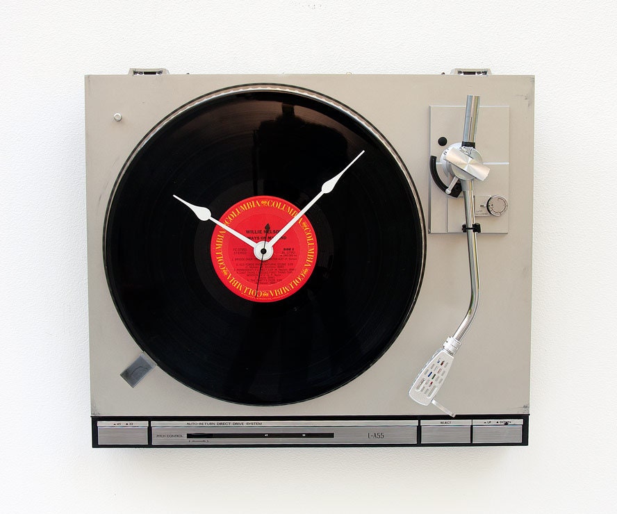 Recycled Technics Turntable Clock