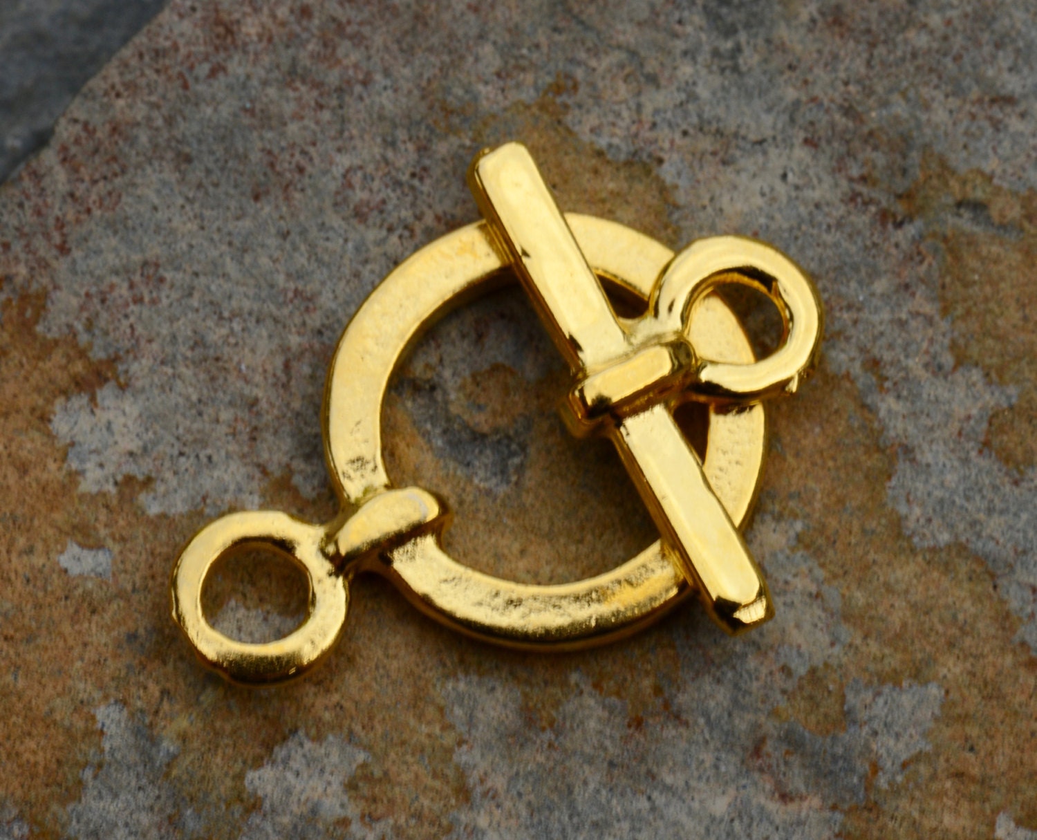 Greek Simple Gold Toggle Clasp 18mm - 2 sets