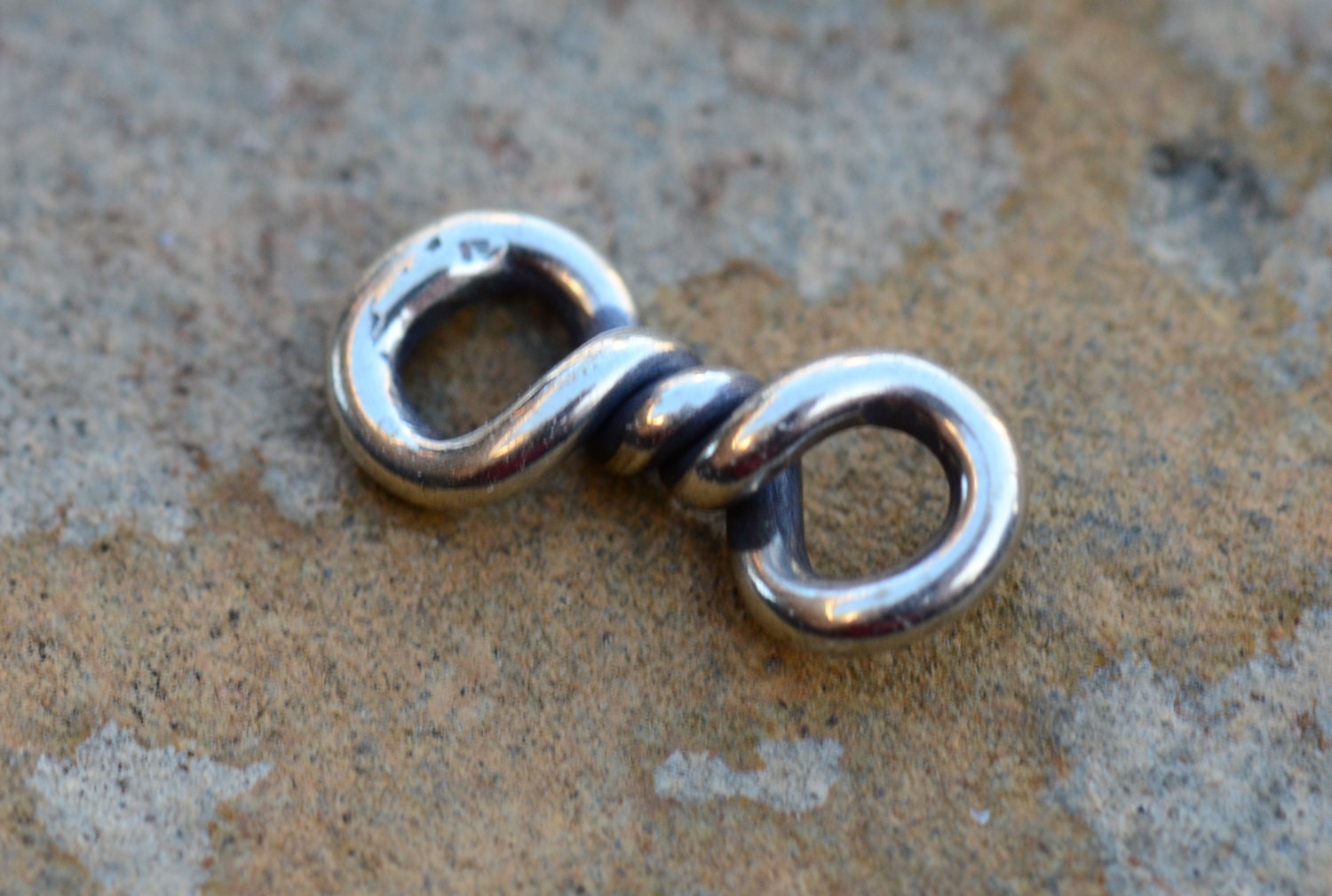 2 Bali Sterling Silver  Rope Connectors  - 10mm x 4mm