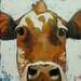 Cow painting 623 12x12 inch original animal portrait oil painting by Roz