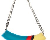 Turquoise Geometric Statement Necklace,Choker,Plexiglass Jewelry,Geometric Jewelry,Lasercut Acrylic